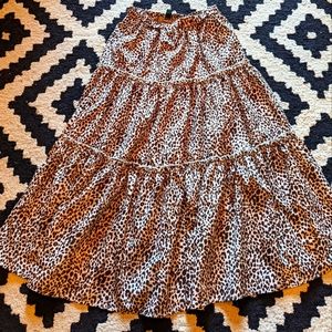 Leopard folk skirt